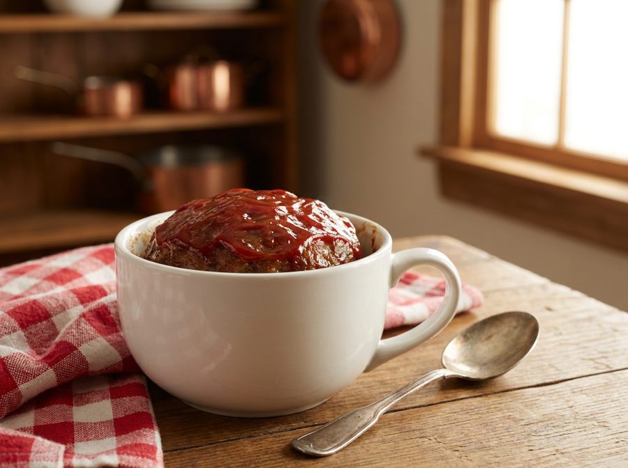 Meatloaf baked in a mug